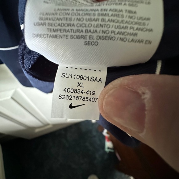 Nike Golf Dri-FIT Men's XL Polo Shirt Navy Blue Stripe Performance Golfing - Picture 6 of 6